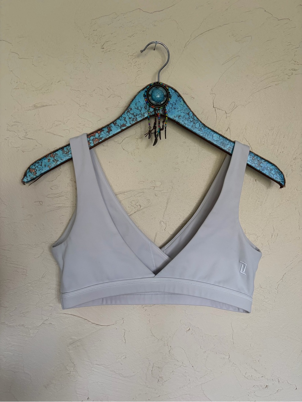 Women's Light Gray V-Neck Supportive Bralette